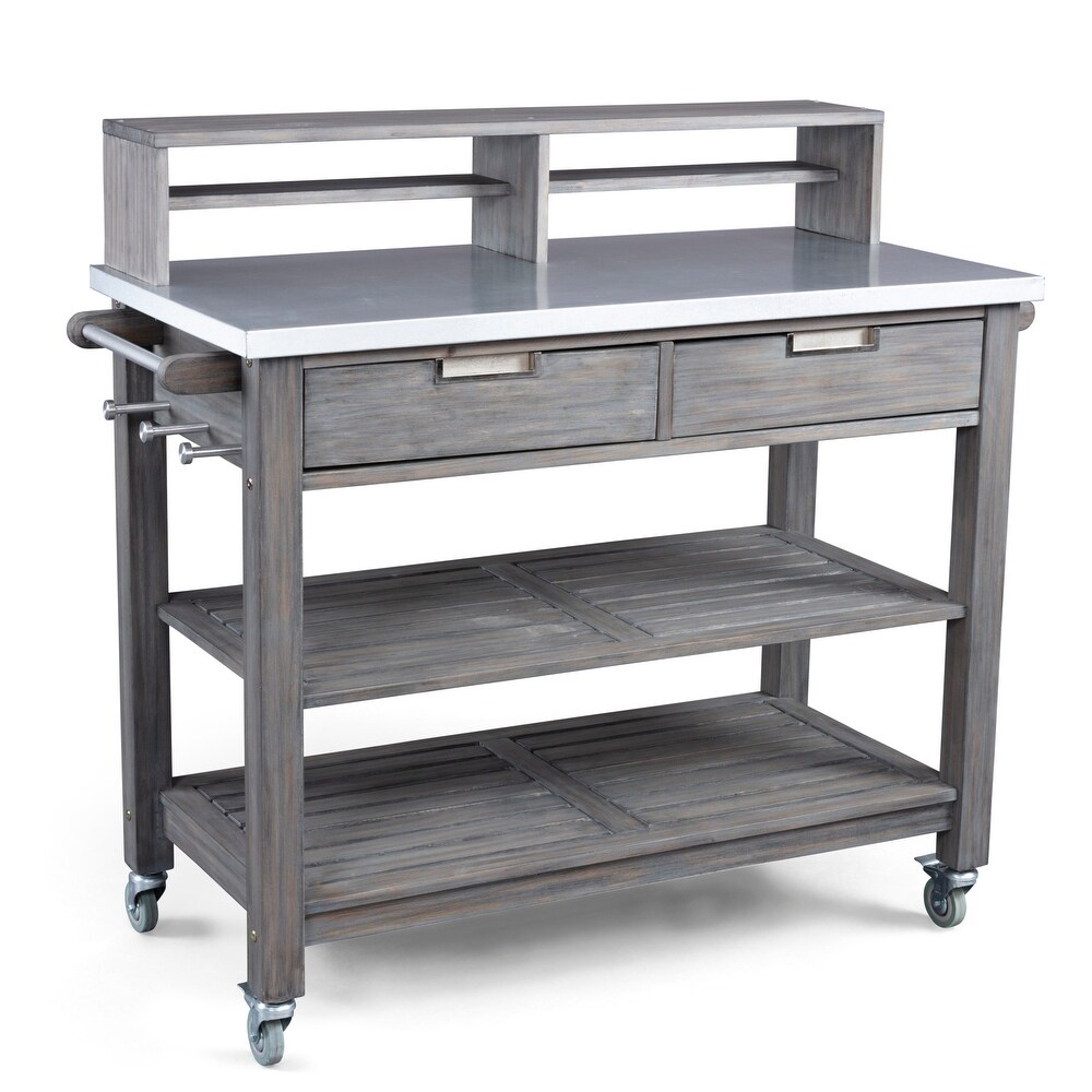 Homestyles Maho Gray Wood Potting Bench   49\