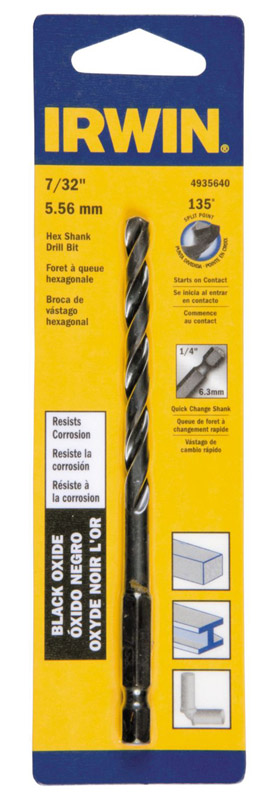 Irwin 7/32 in. X 4-4/12 in. L High Speed Steel Drill Bit 1 pc