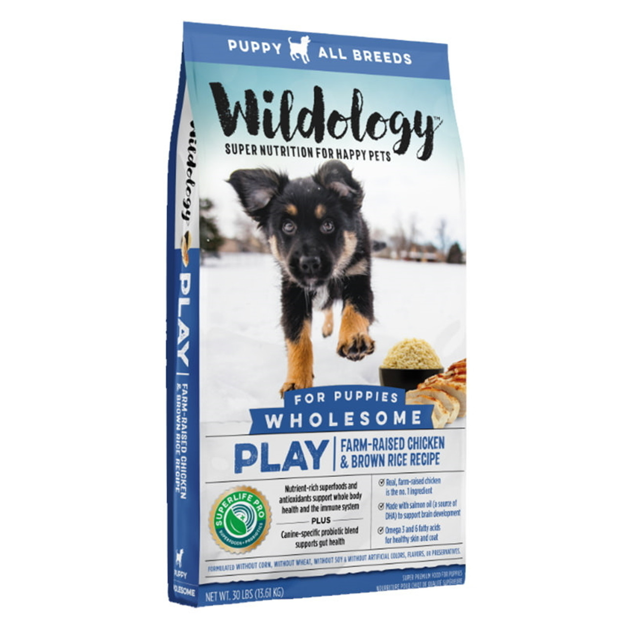 Wildology PLAY Farm-Raised Chicken and Brown Rice Puppy Food - 30