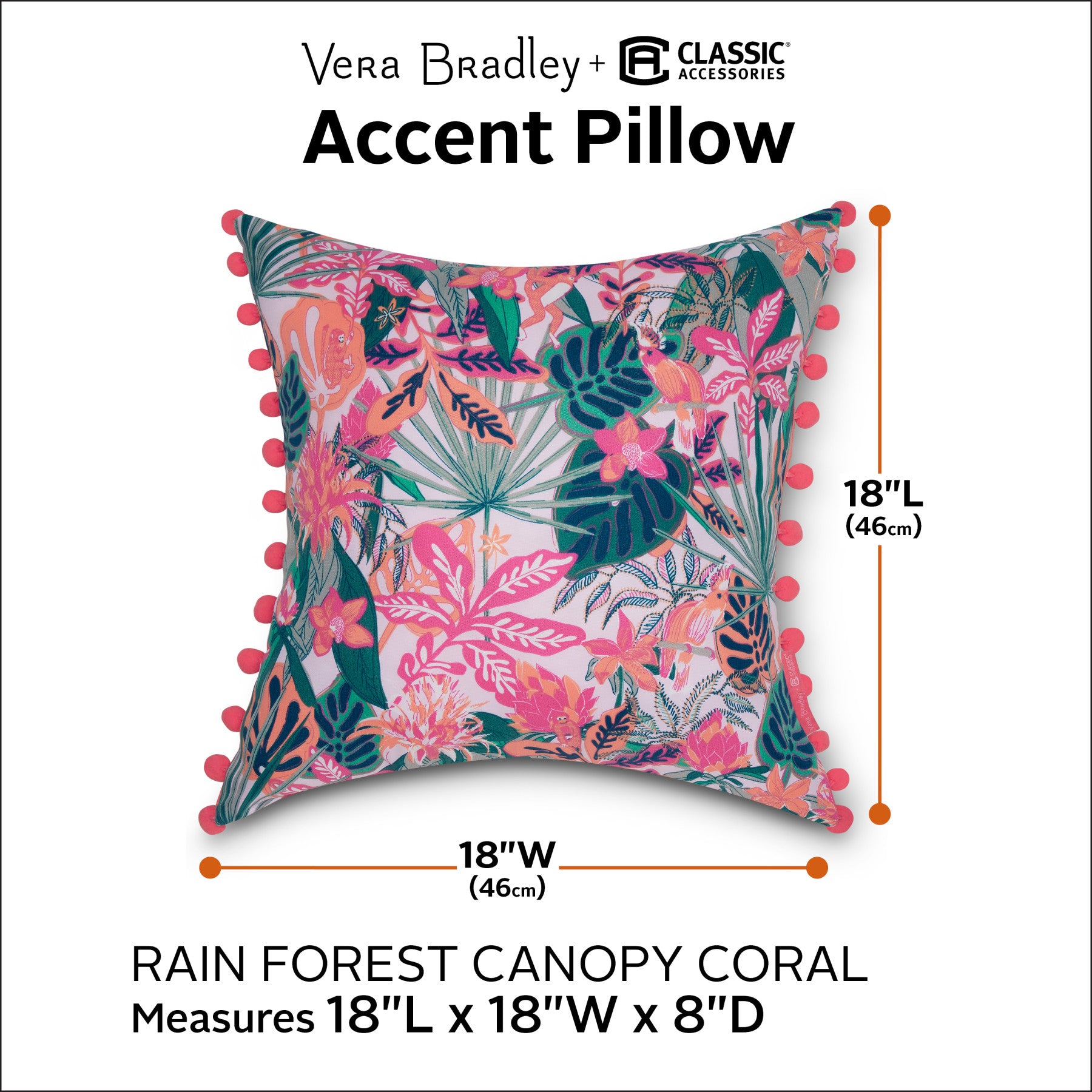 Accent Pillow with Poms - 2 Pack