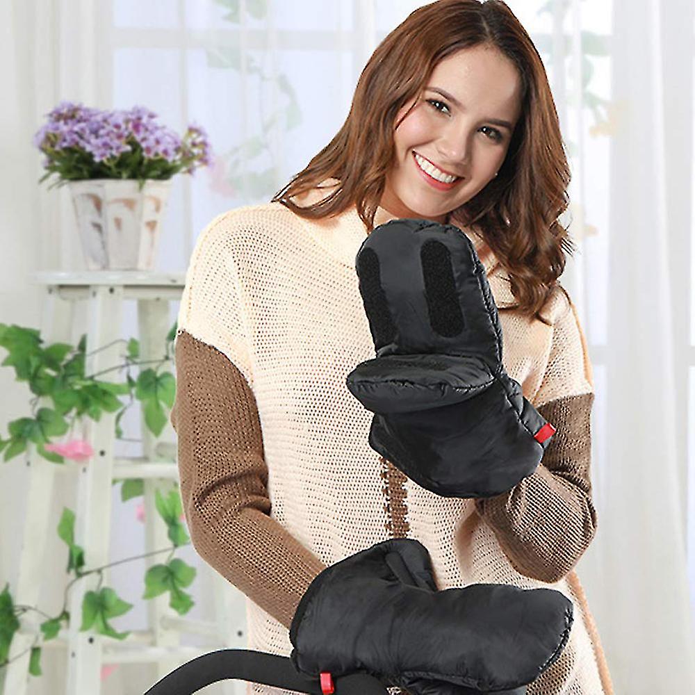 1 Pair Stroller Gloves Universal Pram Hand Muffs， Anti-freeze Stroller Mittens Cart Gloves Gear Shopping Cart Hand Warmers Waterproof Winter Gloves