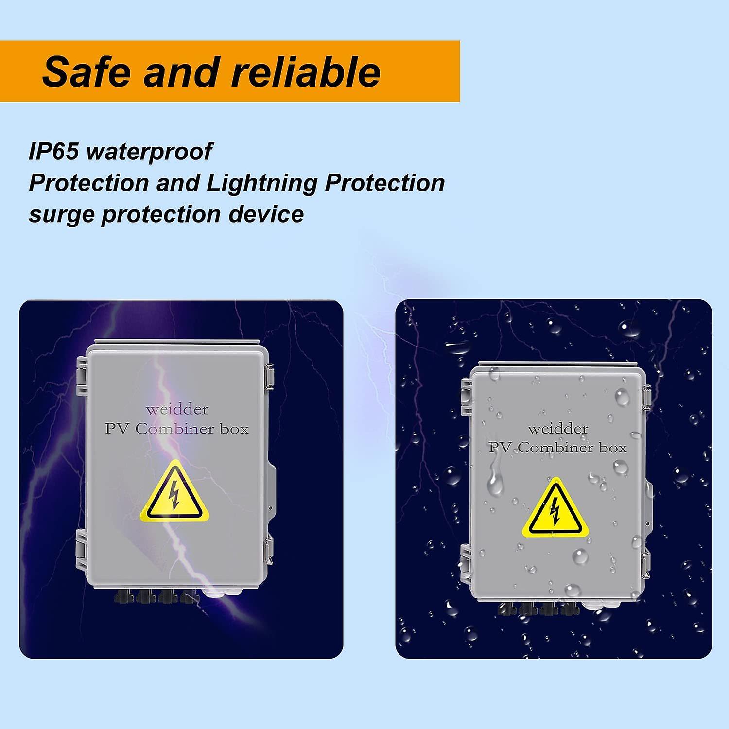 4 String Pv Combiner Box With Circuit Breaker Led 15a Current Fuse Lightning Arreste Solar Combiner Box Waterproof With 3 Digit Combination Lock Mount