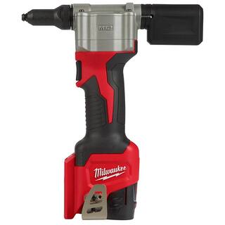 MW M12 12-Volt Lithium-Ion Cordless Rivet Tool Kit with Free 2.0 Ah Battery 2550-22-48-11-2420