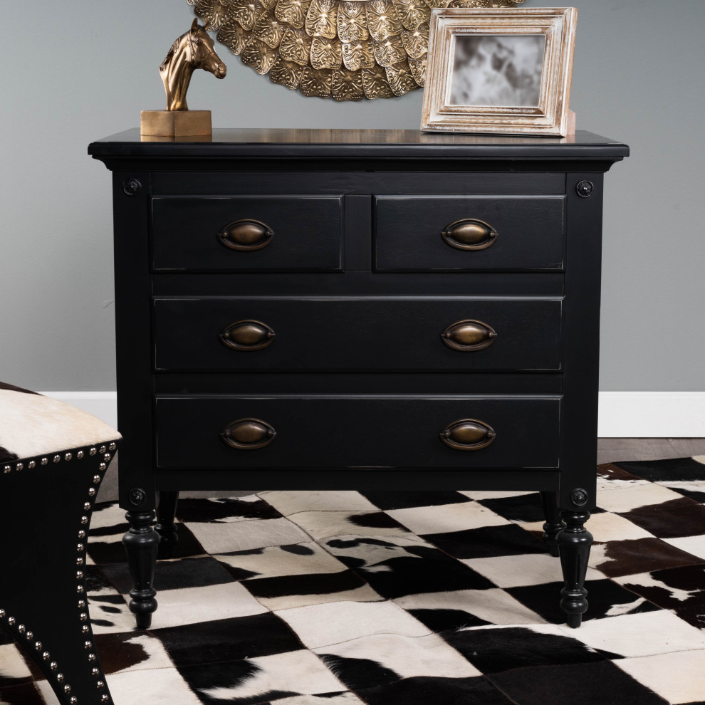 Masterpiece Drawer Chest  Black   Traditional   Accent Chests And Cabinets   by clickhere2shop  Houzz