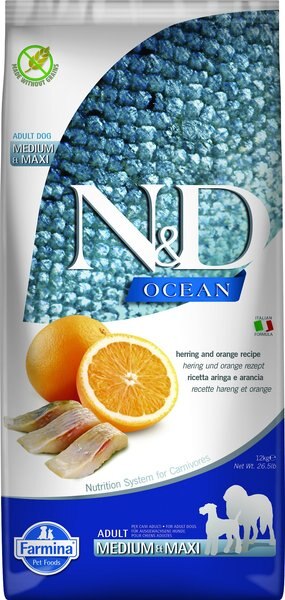 Farmina NandD Ocean Herring and Orange Medium and Maxi Adult Grain-Free Dry Dog Food