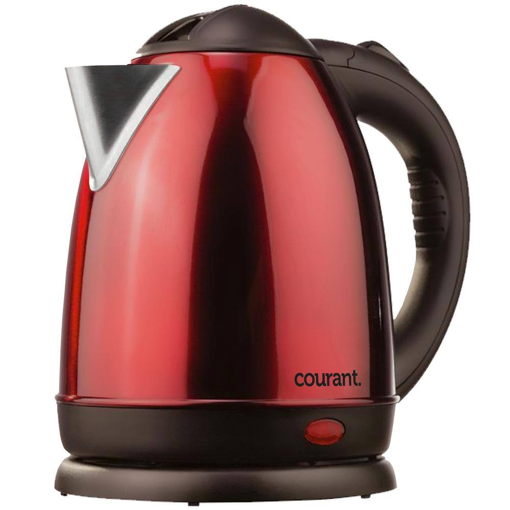 Courant 1.5 l Cordless Electric Kettle Red Stainless Steel with 360 Rotational Body Automatic Safety Shut-Off MKEC154R974