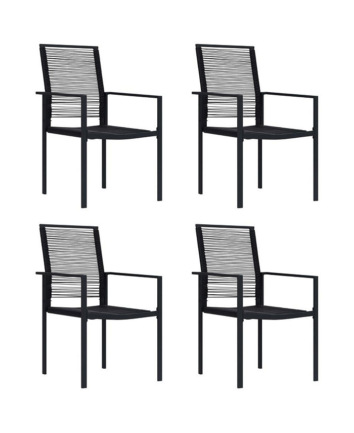 vidaXL Patio Chairs 4 pcs PVC Rattan Black