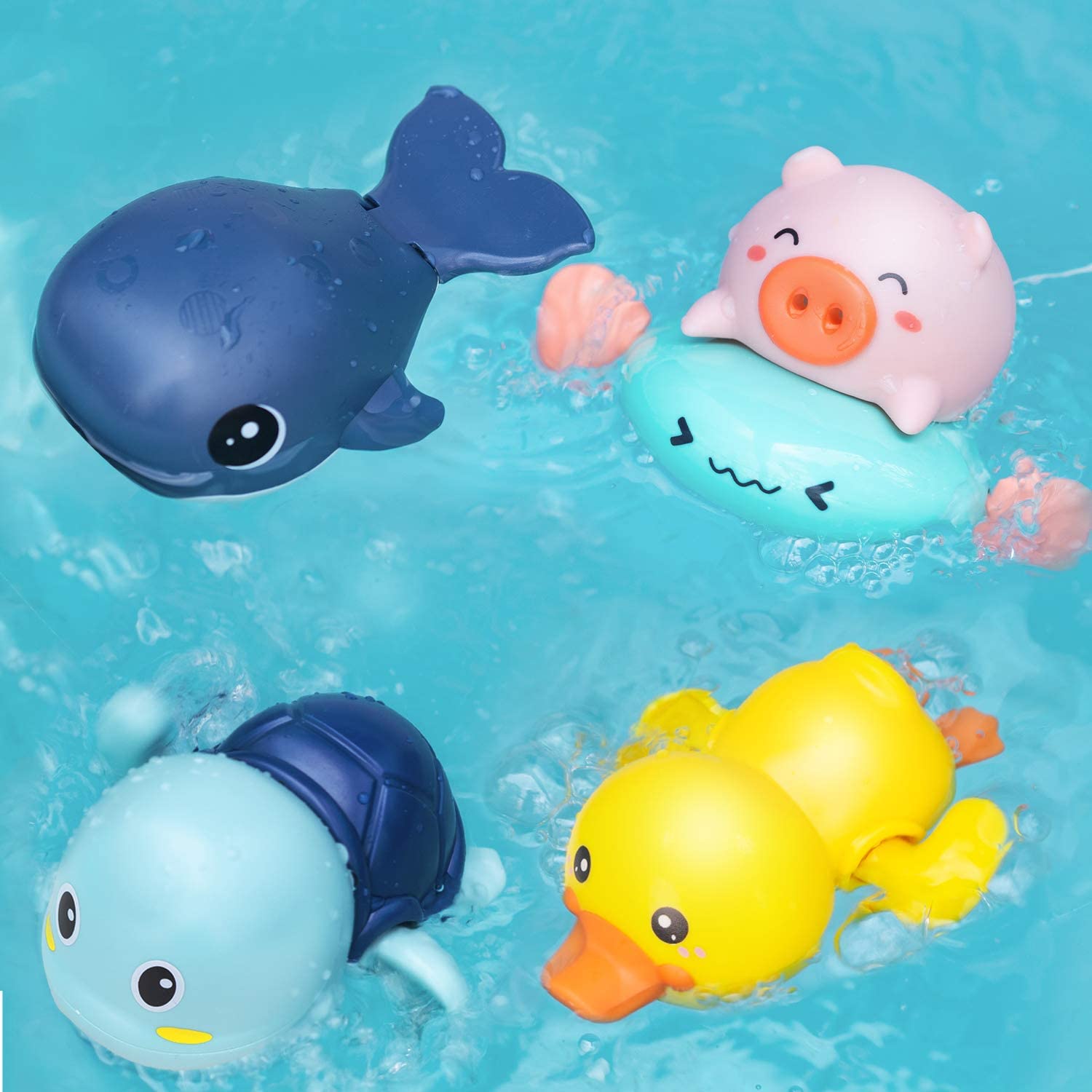 Niwoed Bath Swimming Pool Water Toys for Kids Birthday Gifts（4 Pcs Set）