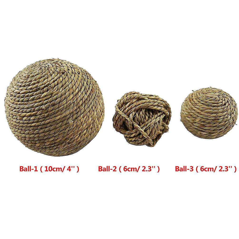 Natural Grass Ball Pet Chew For Teeth Cleaning Toys For Small Rodent Cat