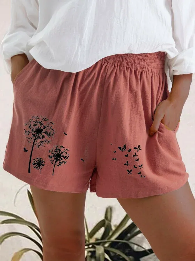 🔥🔥Women Plus Size Loose Elastic Waist Summer 2021 Dandelion Prin