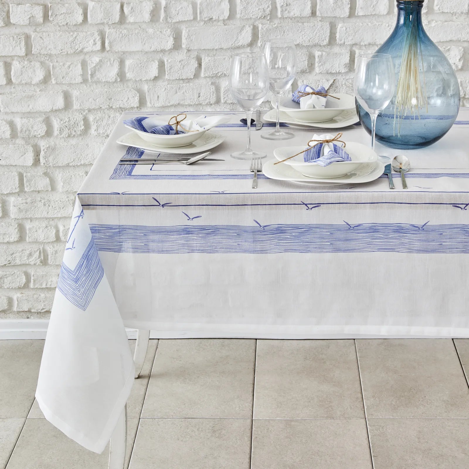 Karaca Home Aşkı İstanbul Blue Table Cloth Set 200.19.01.0499