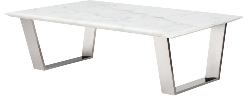 Nuevo Furniture Catrine Coffee Table  White/Silver   Contemporary   Coffee Tables   by Unlimited Furniture Group  Houzz