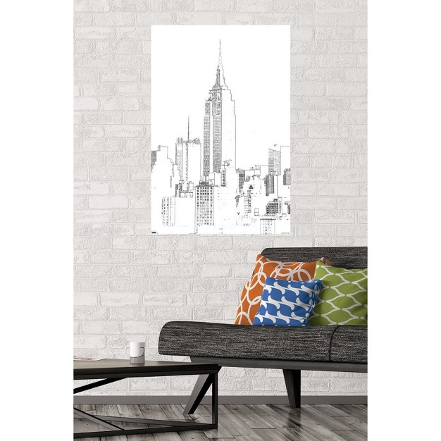 Trends International Line Art New York Skyline Unframed Wall Poster Prints