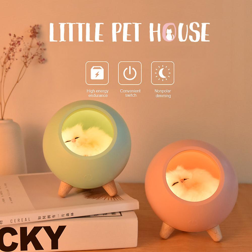 1200mah Touch Adjustable Led Night Table Light Usb Rechargeable Small Cat Pet House Atmosphere Lamp For Baby  42mm