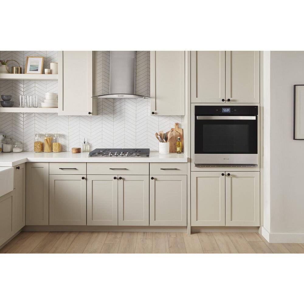 Whirlpool 30 in. Single Electric Wall Oven with True Convection Self-Cleaning in Fingerprint Resistant Stainless Steel WOES7030PZ