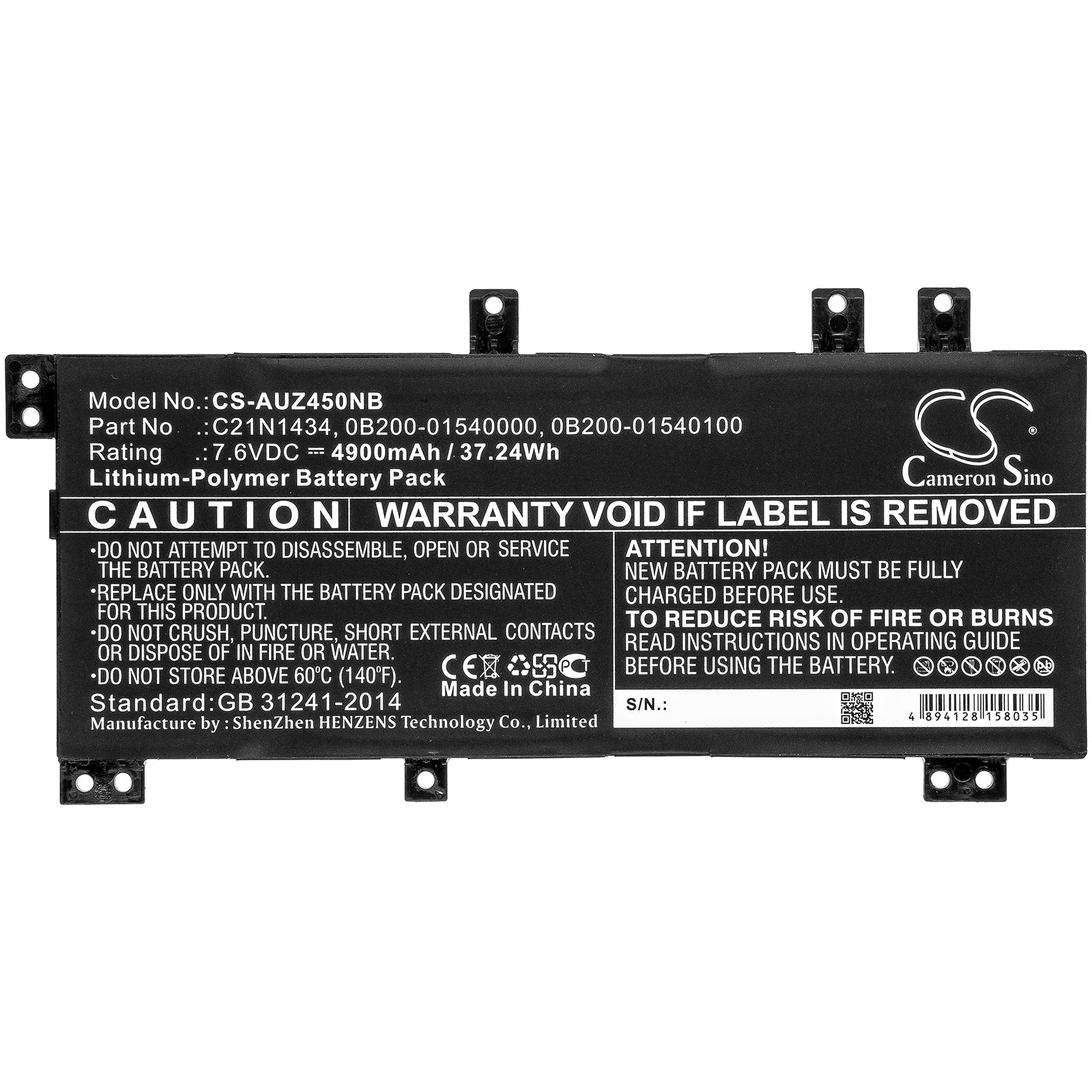 Asus Z450 Z450LA Z450LA1B Z450LA3I Z450LAWX002T Replacement Battery BatteryClerkcom Laptop and Notebook