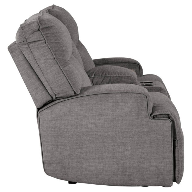 Coombs Recliner Power Loveseat With Console Charcoal Signature Design By Ashley