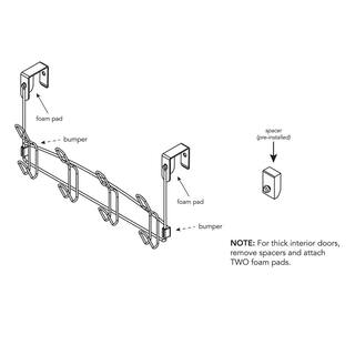 Zenna Home SnugFit Over-the-Door Hook with 4 Robe Hooks in Satin Nickel 251NNL