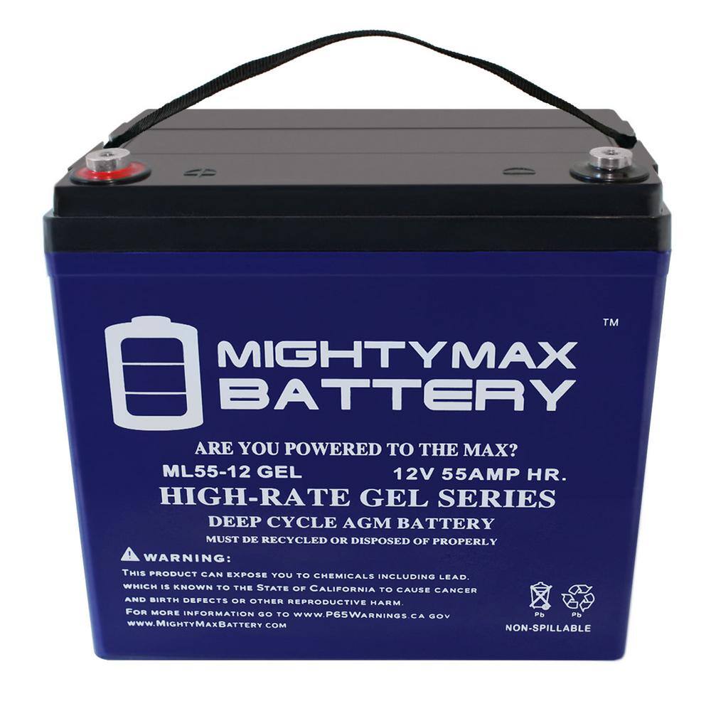 MIGHTY MAX BATTERY 12V 55AH GEL Battery Replacement for MK M22NFSLDG - 2 Pack MAX3535240