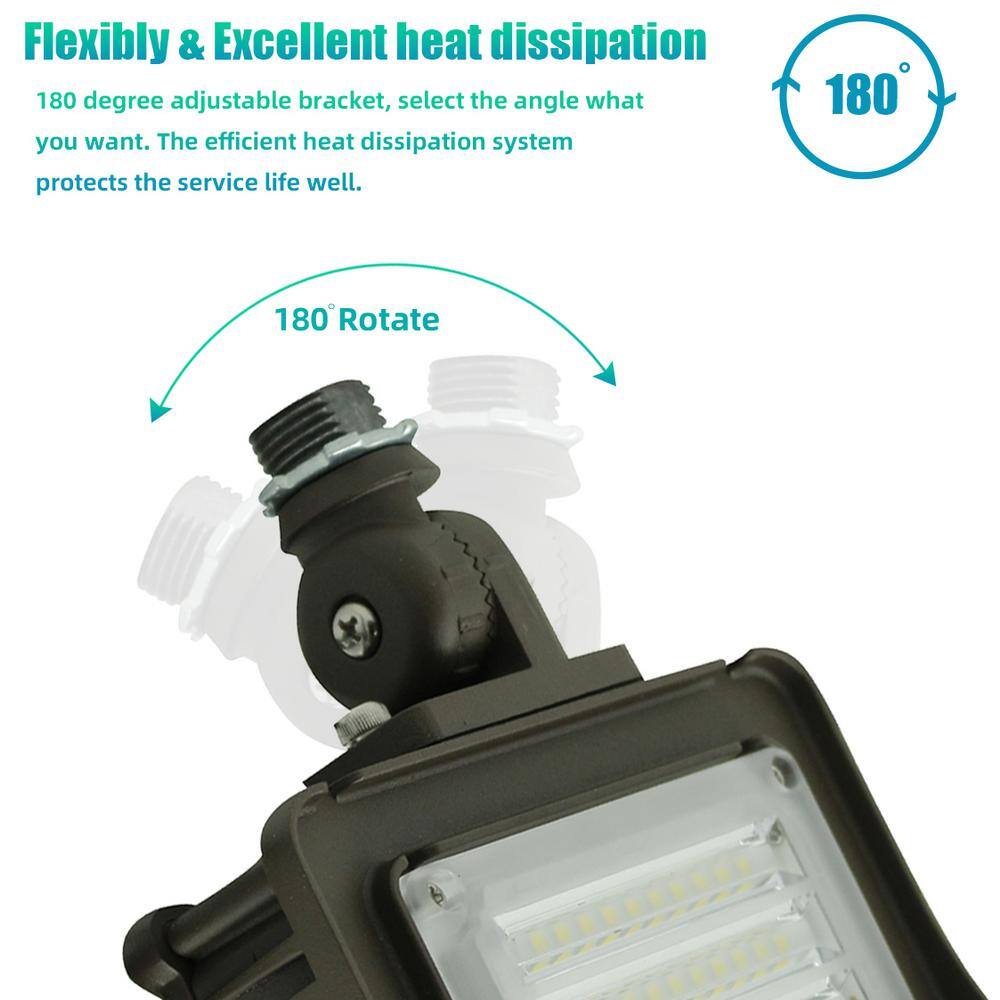 WYZM 250-Watt Equivalence 120-Degree Bronze Integrated LED Outdoor Flood Light Dusk to Dawn 5000K Waterproof IP65 FL50-F