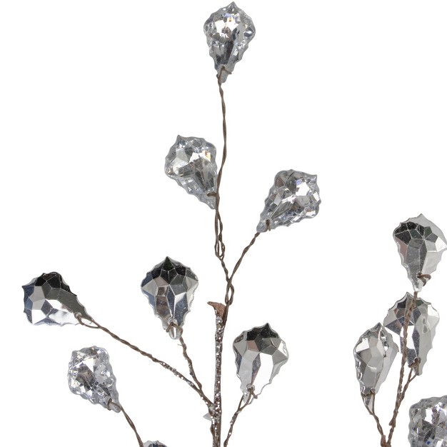 Silver Glittered Artifcal Christmas Twig Spray