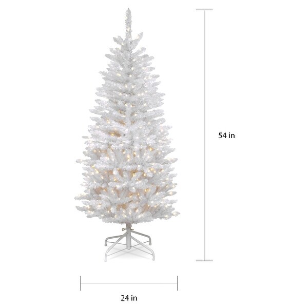 National Tree Company 4.5 ft. Kingswood White Fir Pencil Tree with Clear Lights