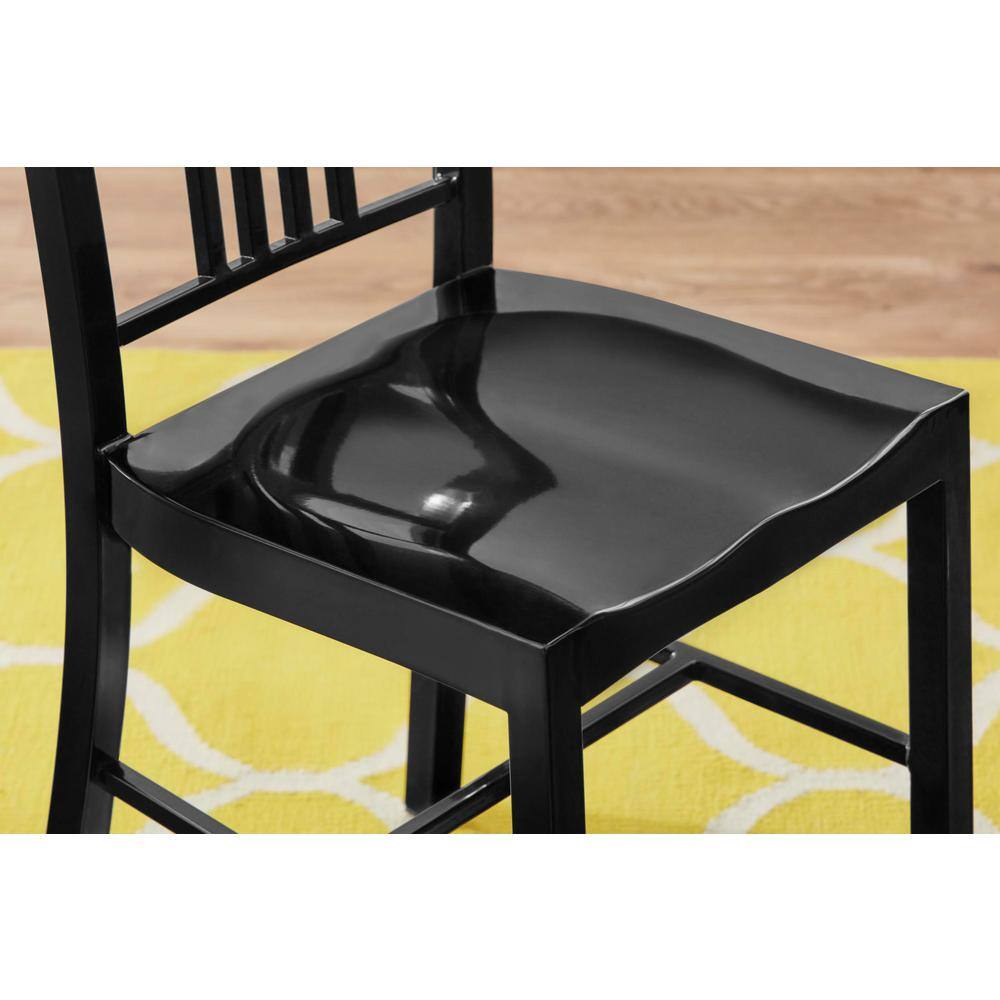 StyleWell Kipling Black Metal Dining Chair (Set of 2) (15.94 in. W x 32.67 in. H) CM806-18-BLK