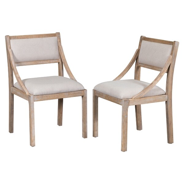 Nestfair Upholstered Dining Chairs with Solid Wood Legs(Set of 2)