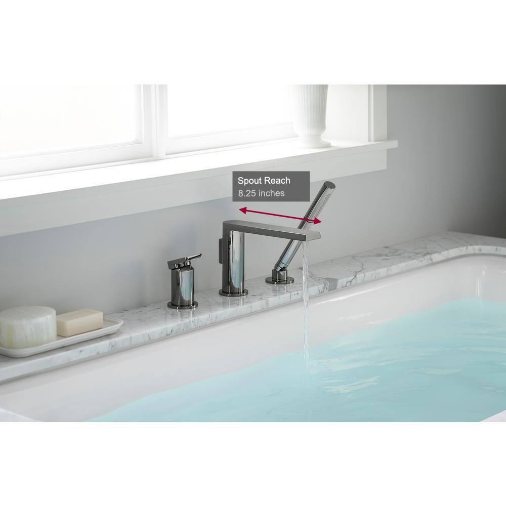 KOHLER Composed Single-Handle Deck-Mount Roman Tub Faucet with Hand Shower in Vibrant Titanium K-73078-4-TT