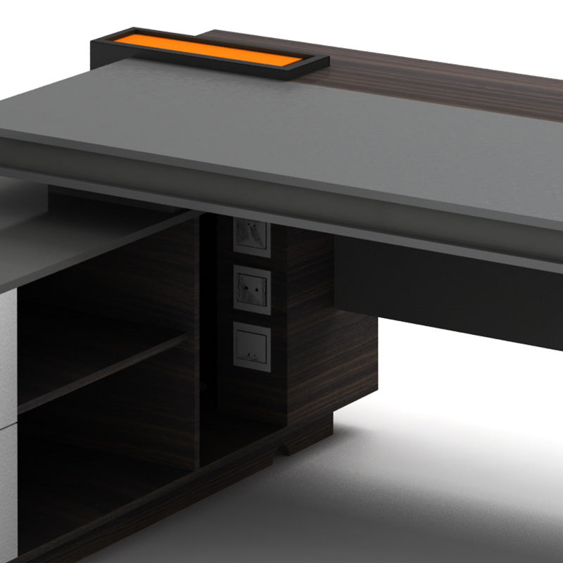 RADDIX Executive Desk with Left Return 1.8M - Dark Brown