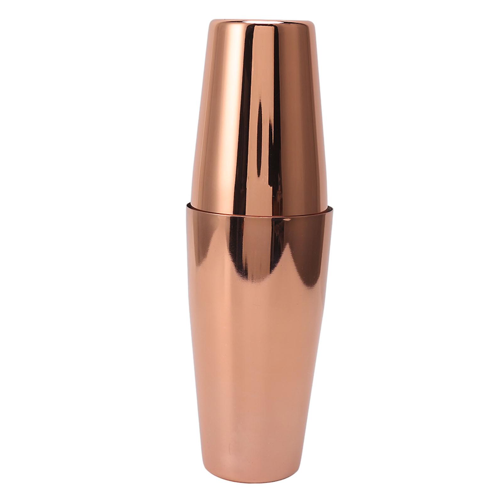 Boston Cocktail Shaker Stainless Steel Rose Gold Glossy Surfaces Leakproof for Bartending