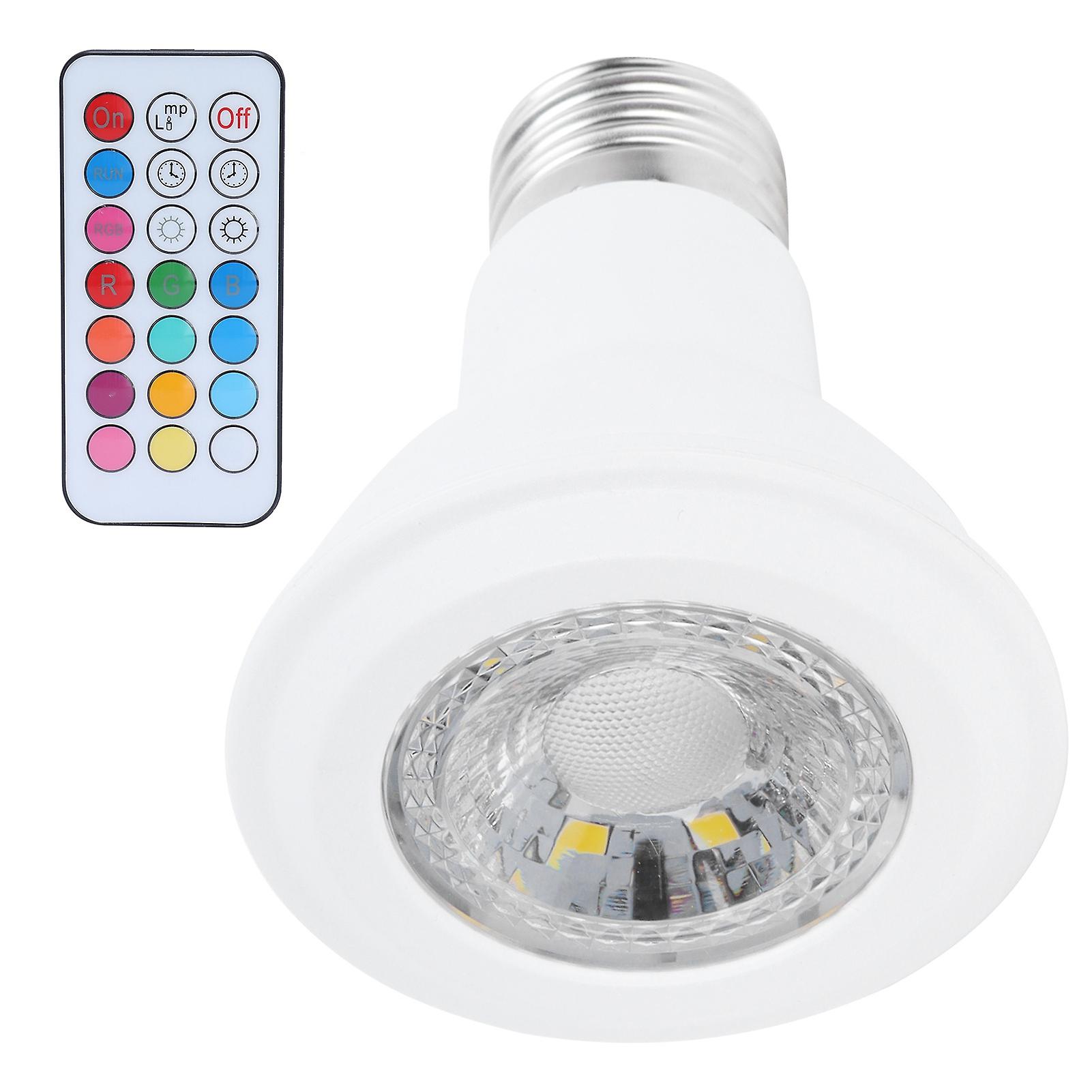 10W RGBW Spotlight with Timing Remote Control E27 Color Changing Light Bulb 85‑265V