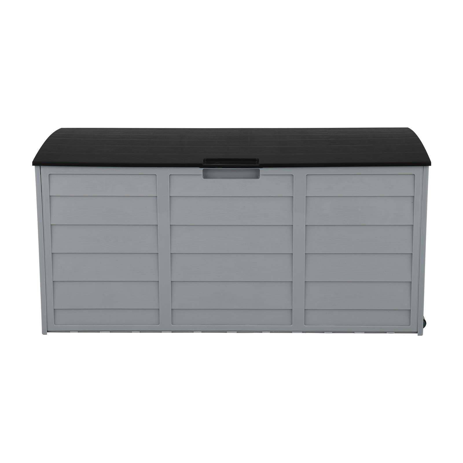 Ktaxon 75gal Outdoor Garden Plastic Storage Deck Box Chest Tools Black