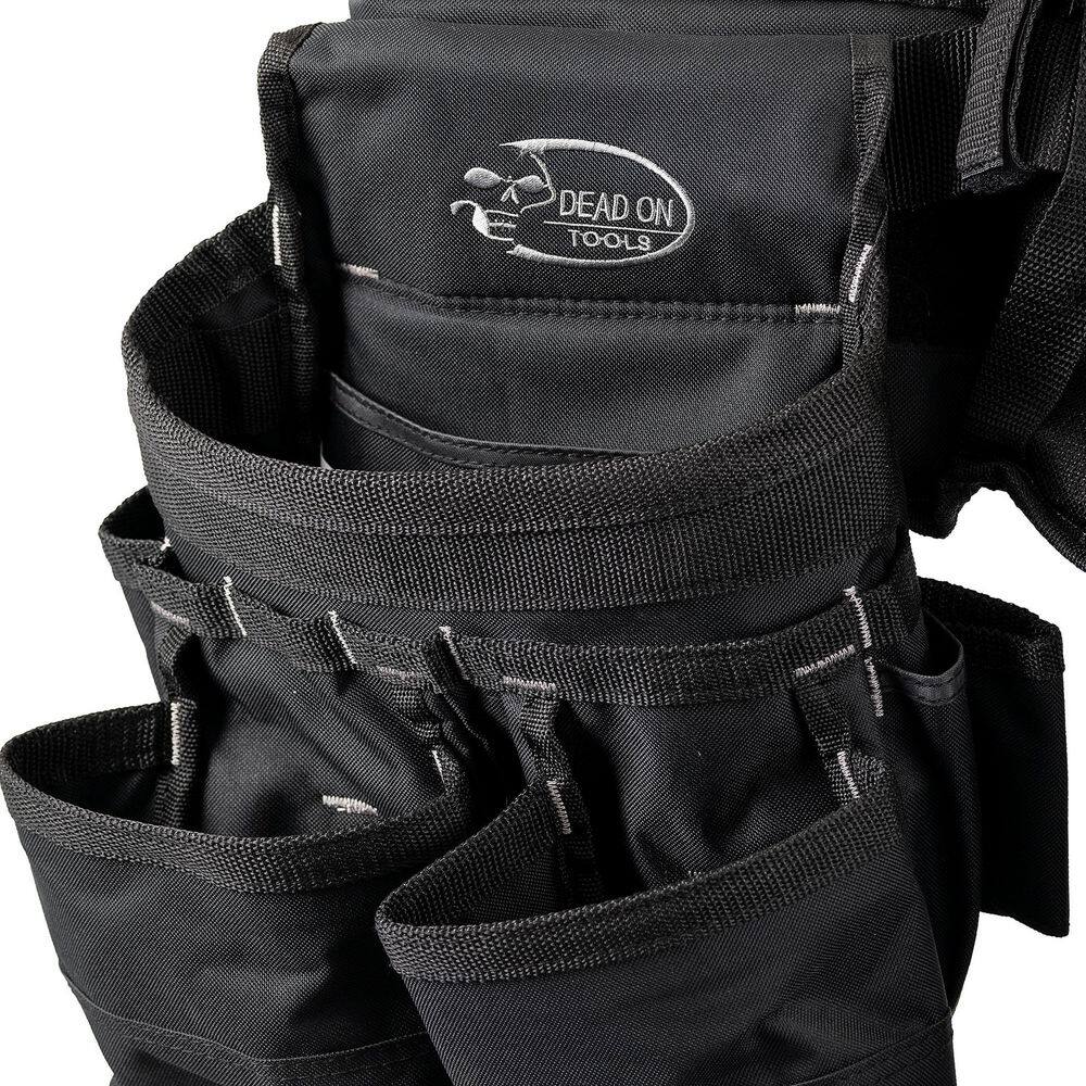 DEAD ON TOOLS Journeyman's Framers 2 Pouch Tool Storage Suspension Rig with Suspenders in Black DO-FR