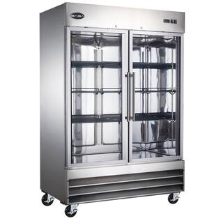 SABA 47 cu. ft. Two Glass Door Commercial Reach In Upright Freezer in Stainless Steel S-47FG