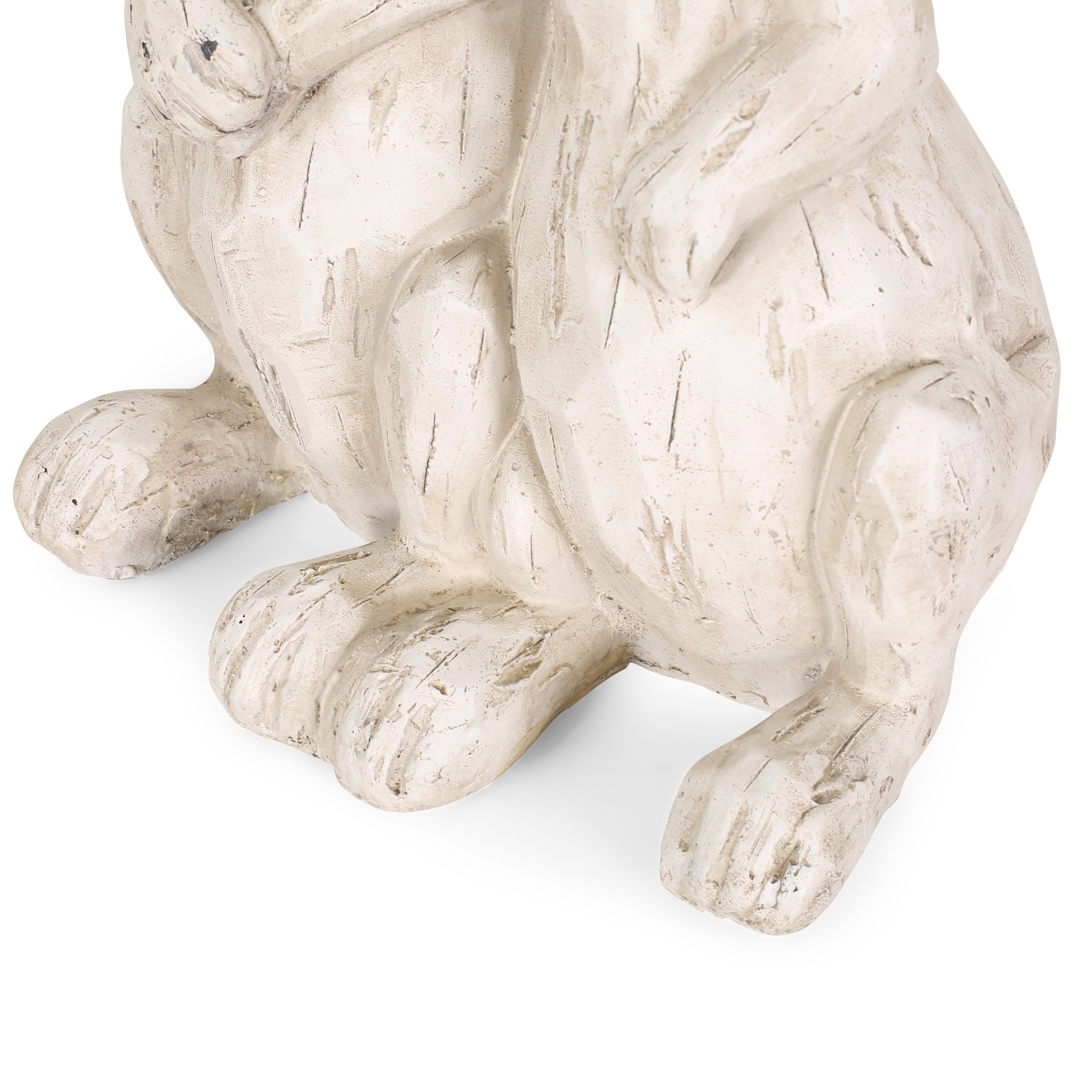 Yantic Outdoor Rabbit Couple Garden Statue, White