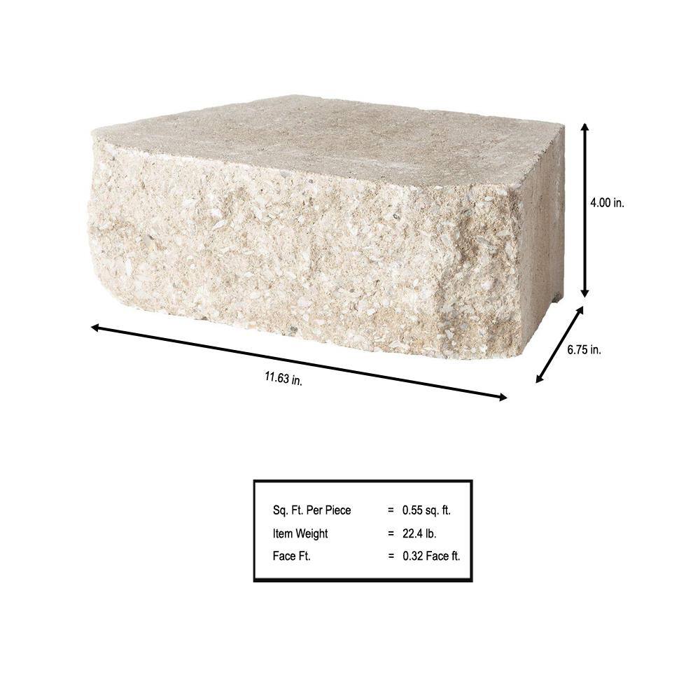 Pavestone 4 in. H x 11.63 in. W x 6.75 in. L Merriam Blend Retaining Wall Block (144 Pieces 46.6 Sq. ft. Pallet) 81173