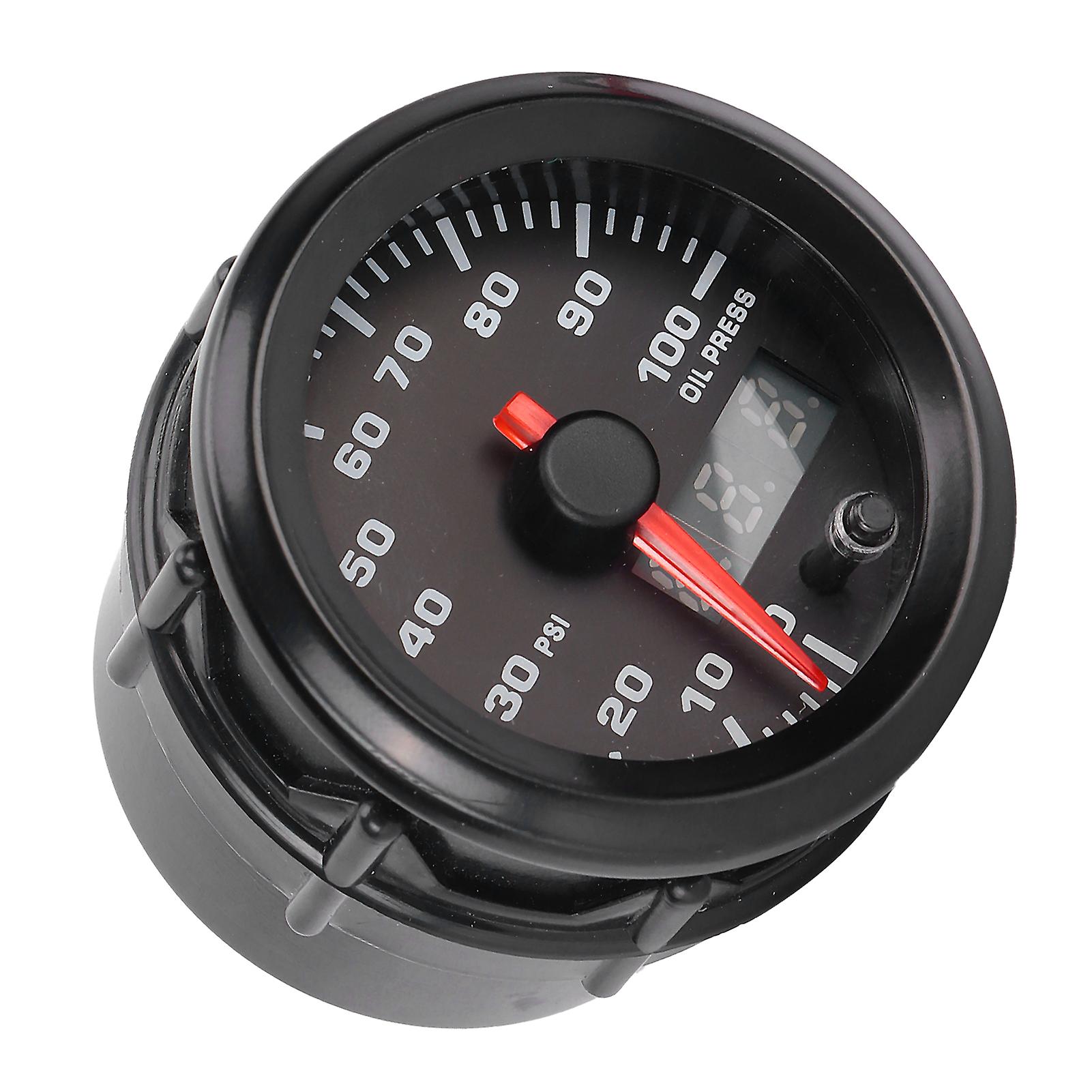 12v 2in Oil Pressure Gauge 0-100psi Meter 7 Colors Led Display With Sensor Universal For Car