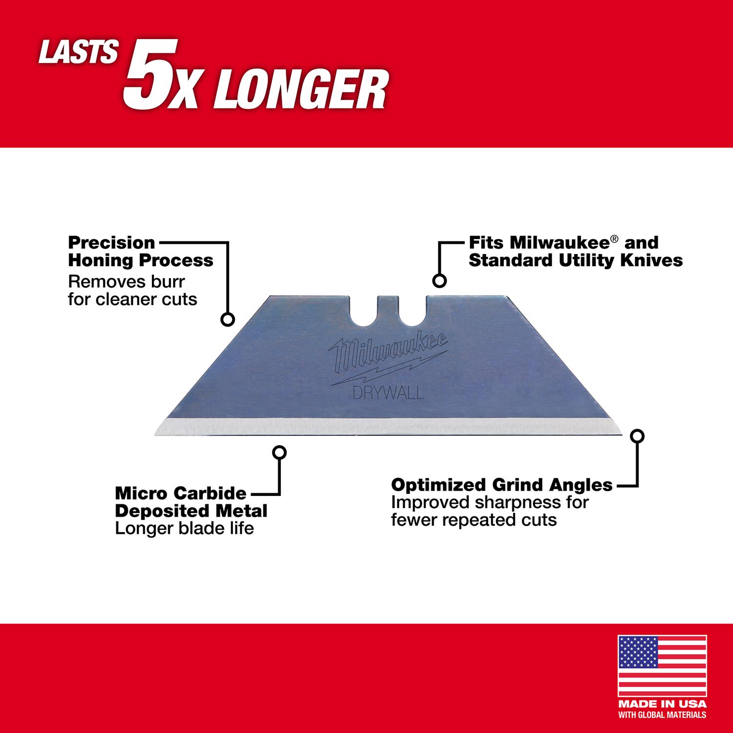 MW Micro Carbide Metal Utility Drywall Utility Blades 3 in. L 50 pc
