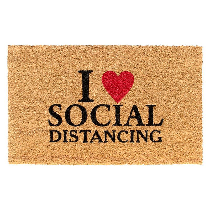 RugSmith I Love Social Distancing Doormat