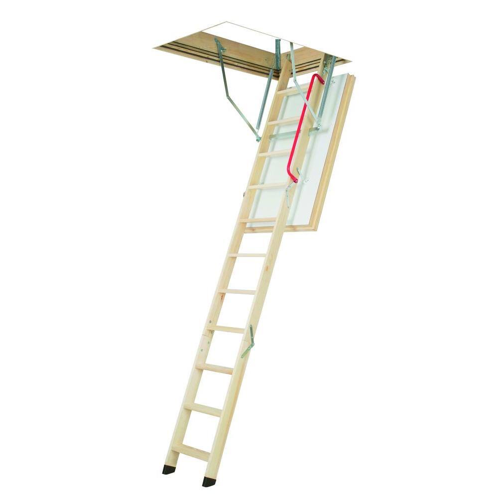 Fakro LWT 7 ft. 5 in.-8 ft. 11 in. 22-12 in. x 47 in. Super-Thermo Insulated Wooden Attic Ladder with 300 lb. Load Capacity 66891