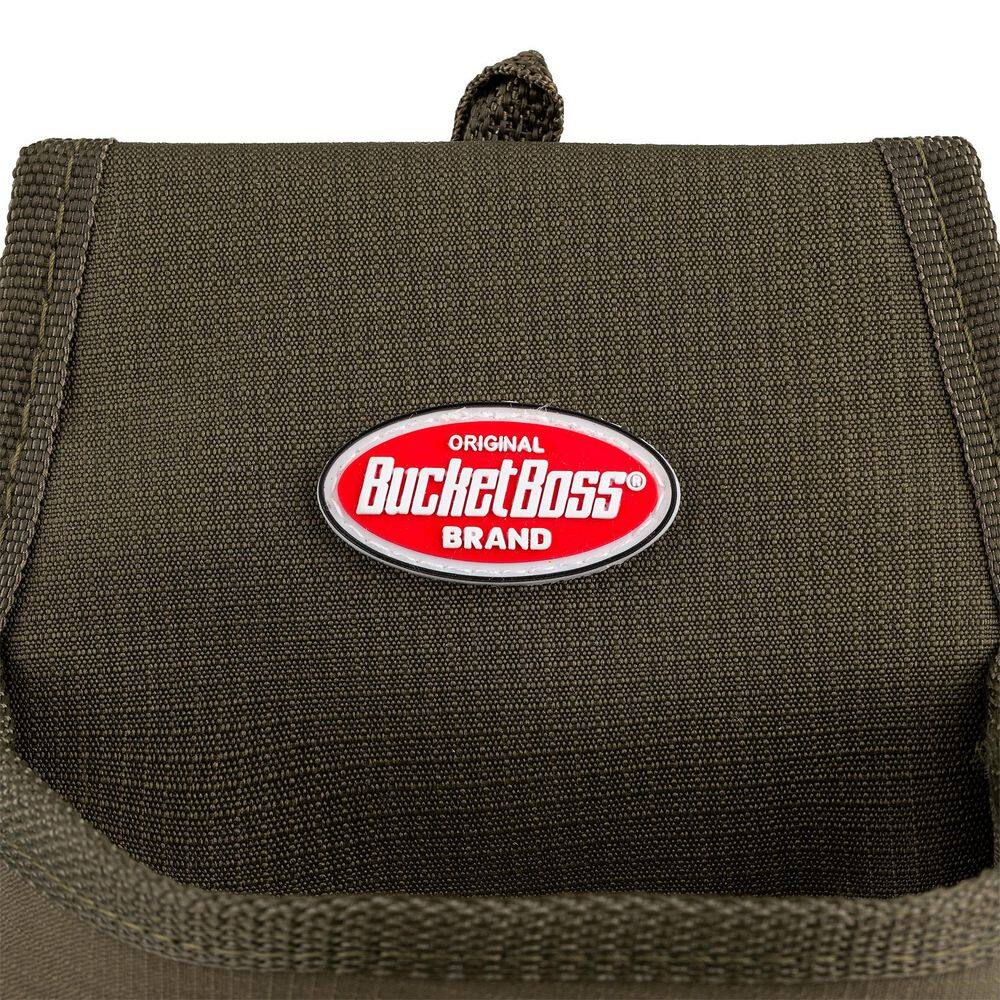 BUCKET BOSS 6.5 in. 1-Pocket Fastener Tool Pouch with Flap Fit 54160