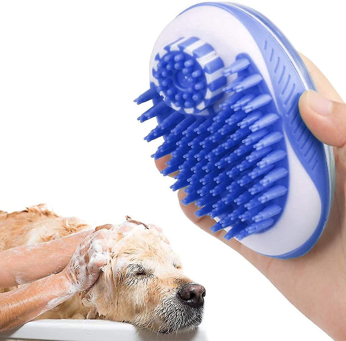 Dog Cat Bath Brush，pet Bath Grooming Brush With Shampoo Dispenser For Washing，shampooing，massaging