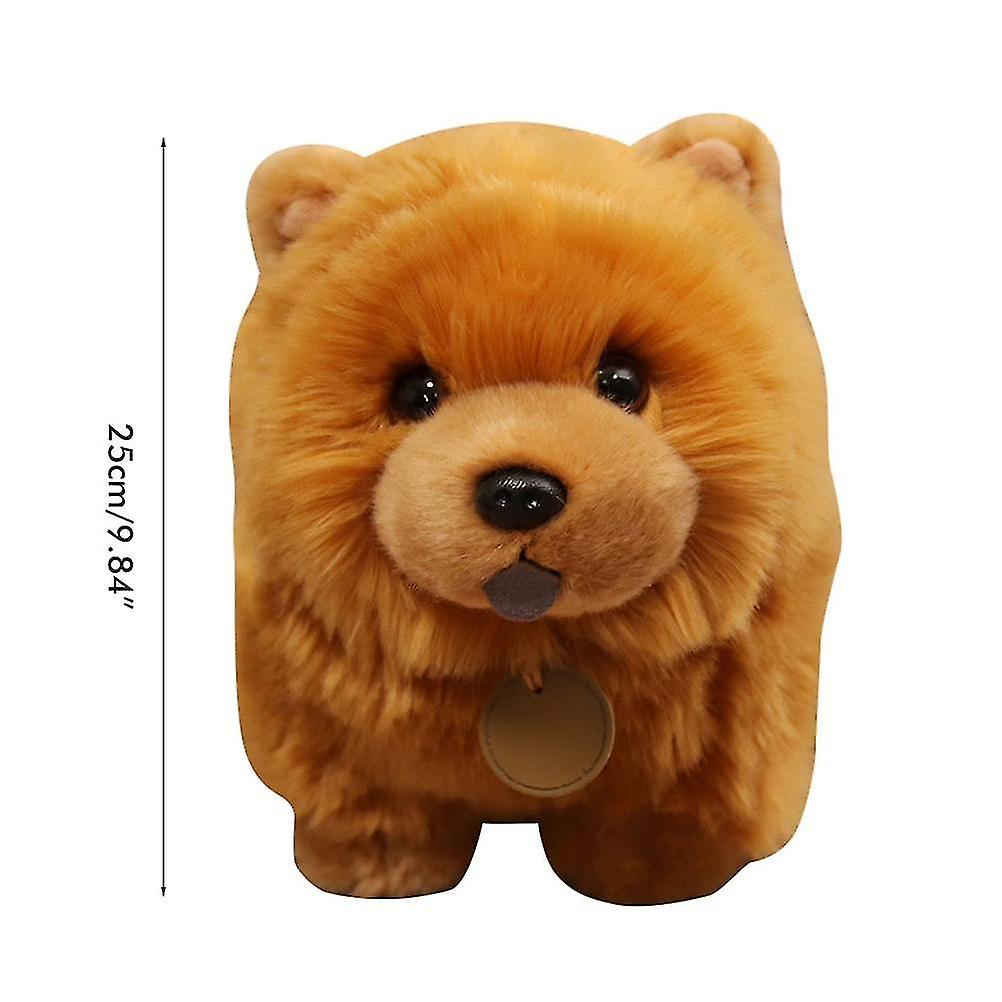 25cm(10inch) Cute Chow Dog Plush Toy Soft Stuffed Animal Fluffy Doll Throw Pillow Sofa Couch Bedroom Decor Gifts