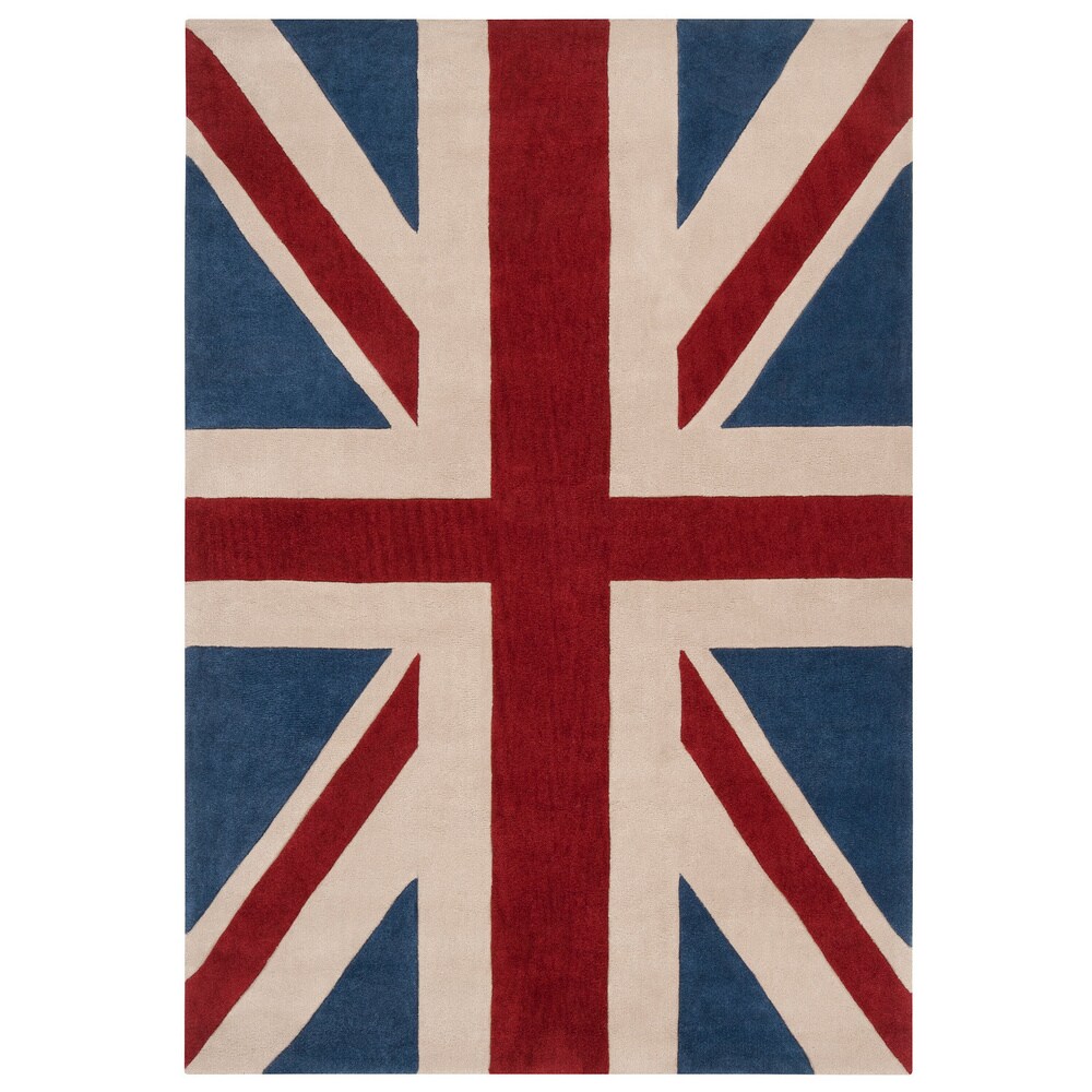 Hand tufted Union Jack Novelty Contemporary Area Rug