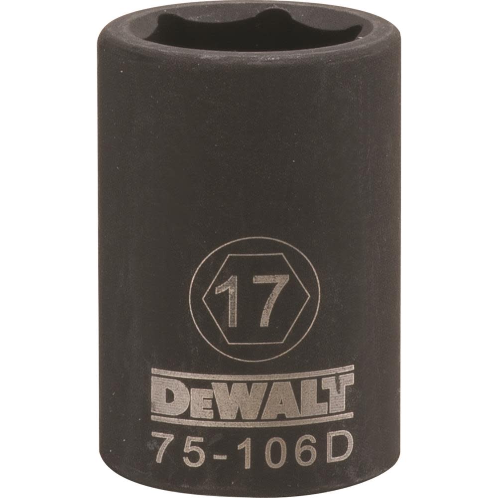 DEWALT Socket 6 Point 1/2 Drive Impact Socket 17 MM