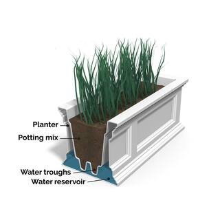 Mayne Fairfield 48 in. x 11 in. Self-Watering White Polyethylene Window Box 5823-W