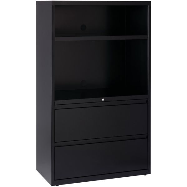 Lorell 2 Drawer Lateral File Cabinet Combo Unit， Letter/Legal/A4， 36