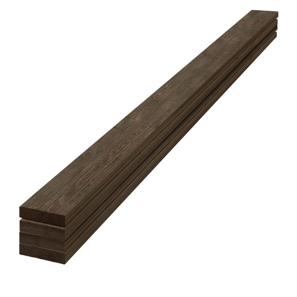 UFP-Edge 1 in. x 4 in. x 8 ft. Barn Wood Dark Brown Pine Trim Board (4-Pack) 263274