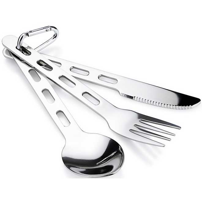 GSI Outdoors Glacier Stainless Steel 3-Piece Ring Cutlery